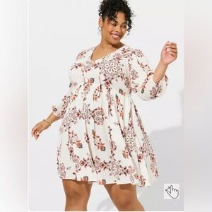 NWT Torrid Mini Washable Gauze Paisley Tunic Dress